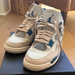 Nike Cream and Blue Sneakers